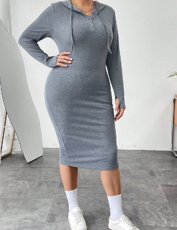 Rochie medie SHEIN CURVE, gri