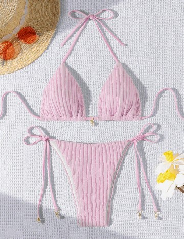 
						Costum de baie SHEIN, roz