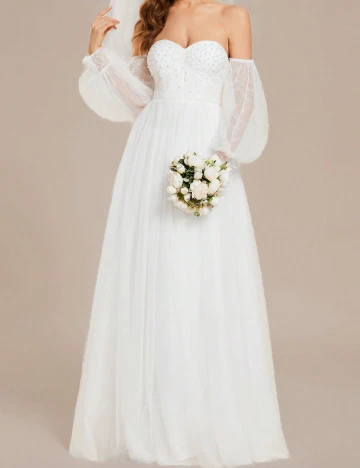 Rochie lunga Ever-Pretty, alb