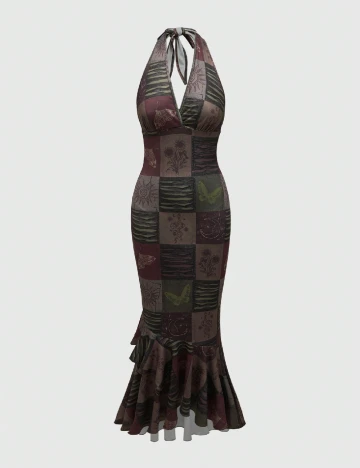 Rochie lunga Romwe, mix culori