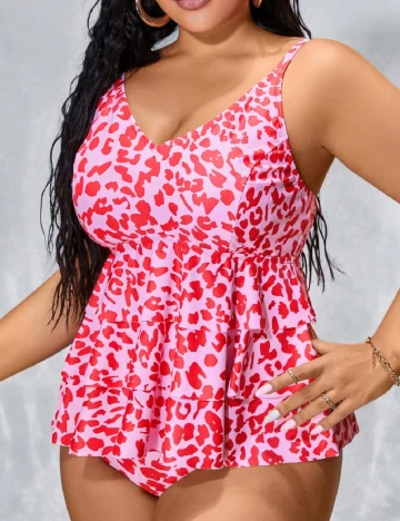 Costum de baie SHEIN CURVE, roz