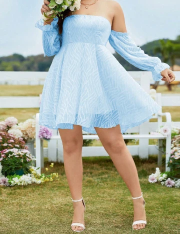 Rochie scurta SHEIN CURVE, bleu