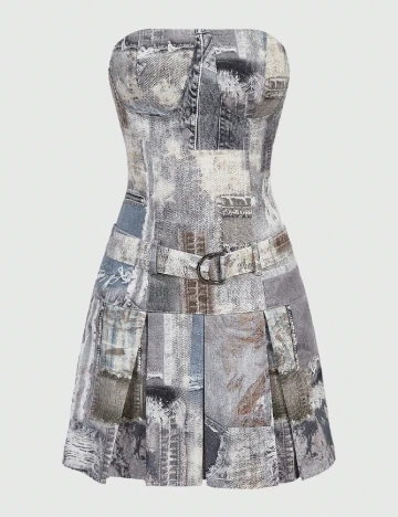 Rochie scurta Romwe, gri