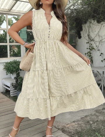 Rochie medie SHEIN CURVE, crem/alb