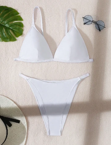 Costum de baie SHEIN CURVE, alb
