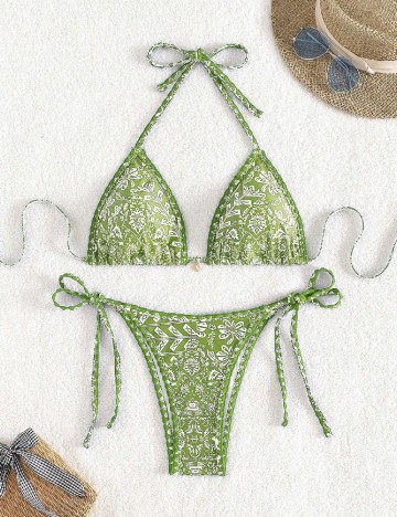 
						Costum de baie SHEIN, verde