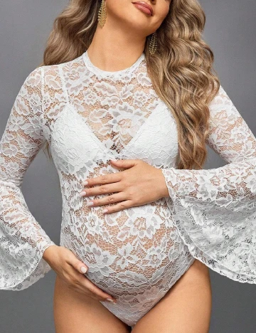 Body SHEIN Maternity, alb Alb