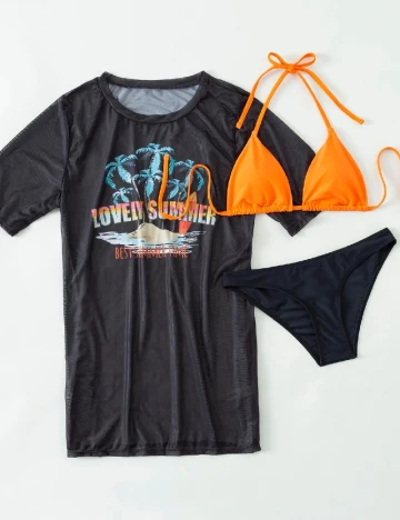 Costum de baie SHEIN, negru Negru
