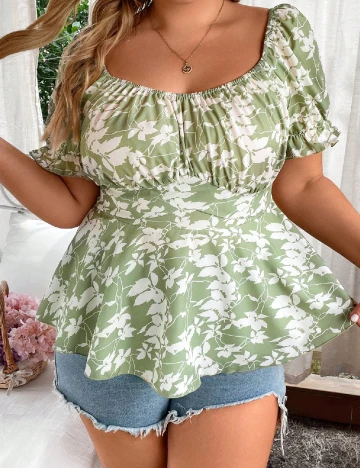 Bluza SHEIN CURVE, verde