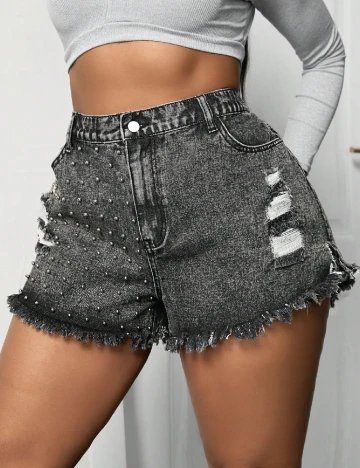 Pantaloni scurti SHEIN CURVE, gri