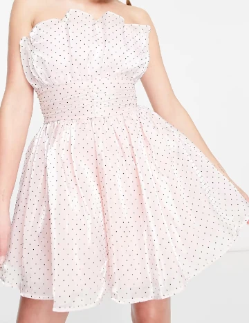 Rochie scurta Collective The Label, roz pal Roz