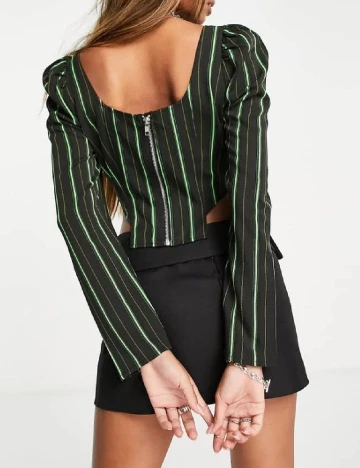 Top Reclaimed Vintage, negru/verde Negru