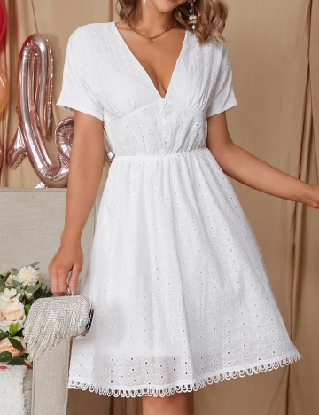 Rochie scurta Eilly Bazar, alb