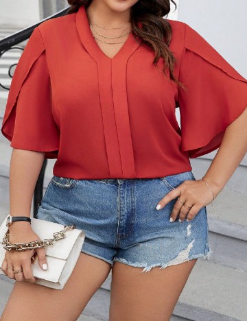 
						Bluza SHEIN CURVE, caramiziu