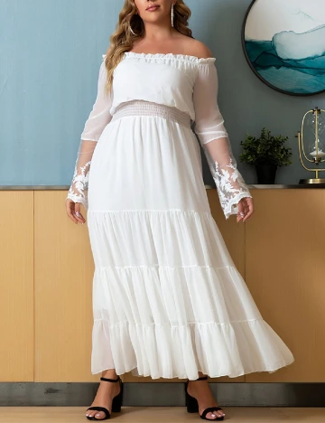 Rochie lunga SHEIN CURVE, alb Alb