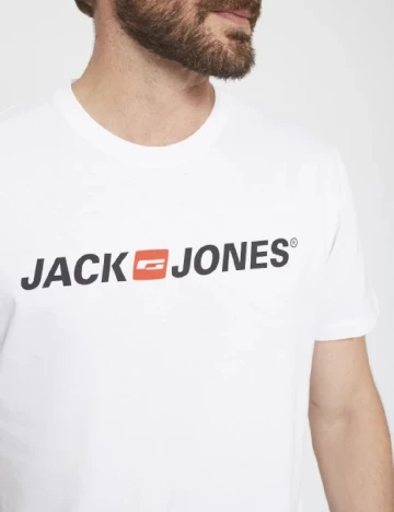 Tricou Jack&Jones Plus Size Men, alb Alb