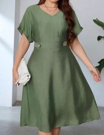 Rochie medie SHEIN CURVE, verde