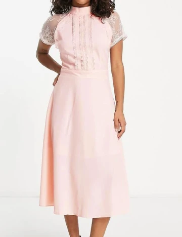 Rochie medie Liquorish, roz pal Roz