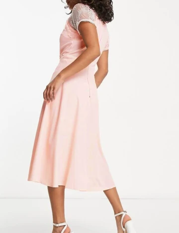 Rochie medie Liquorish, roz pal Roz