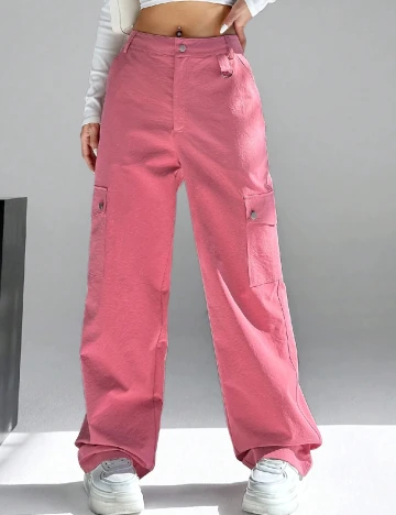 Pantaloni SHEIN, roz Roz