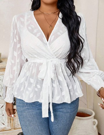 
						Bluza SHEIN CURVE, alb