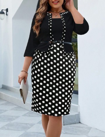
						Rochie medie Homeyee Plus Size, negru