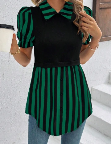 Bluza SHEIN, verde/negru Verde