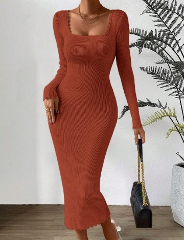 
						Rochie lunga SHEIN, caramiziu