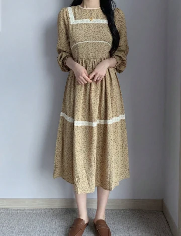 Rochie lunga Dazy, crem Crem