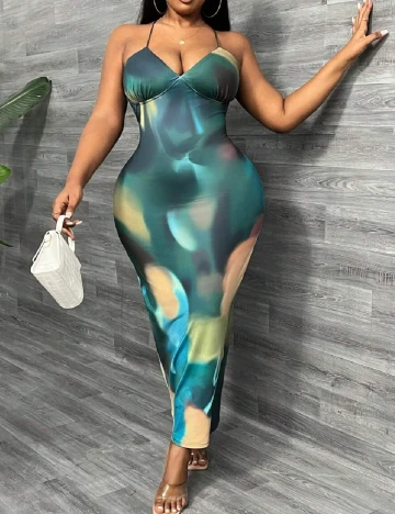 Rochie lunga SHEIN CURVE, mix culori