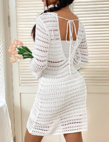 Rochie de plaja SHEIN, alb