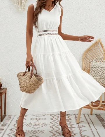 Rochie medie SHEIN, alb