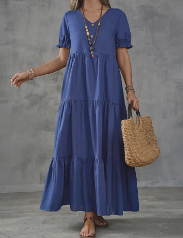 Rochie lunga Emery Rose, albastru Albastru