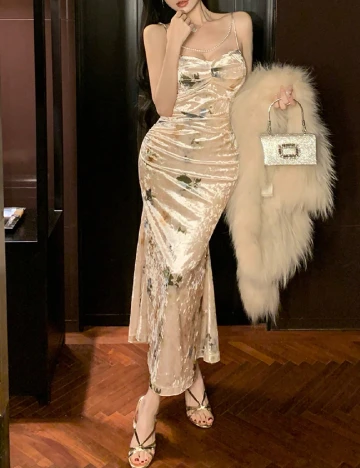 Rochie lunga Dazy, crem Crem