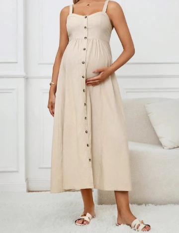 Rochie medie SHEIN Maternity, crem Crem