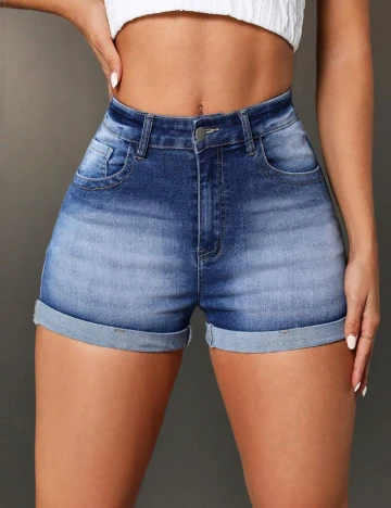 Pantaloni scurti SHEIN, albastru Albastru