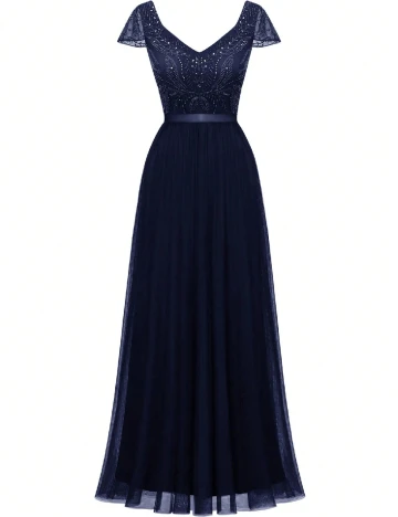 Rochie lunga SHEIN, bleumarin Albastru