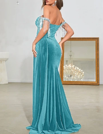 Rochie lunga Giffniseti, turcoaz Albastru