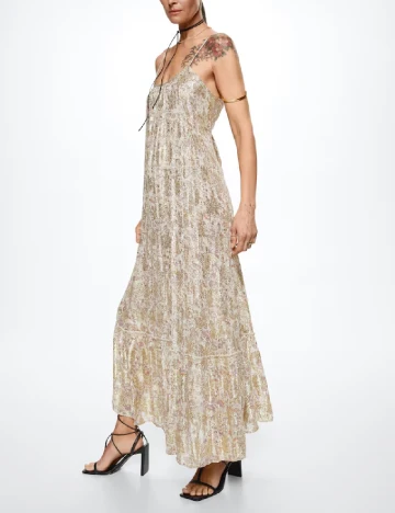 Rochie lunga Mango, auriu