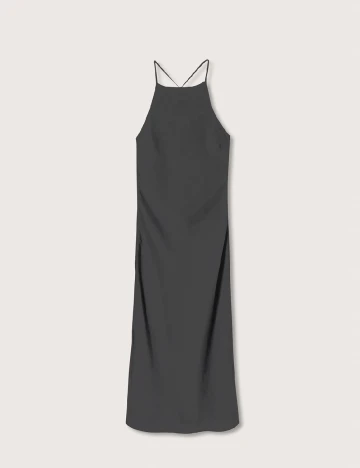 Rochie medie Mango, gri inchis