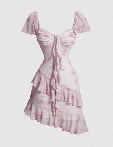 Rochie scurta SHEIN, roz pal
