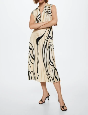 Rochie medie Mango, crem