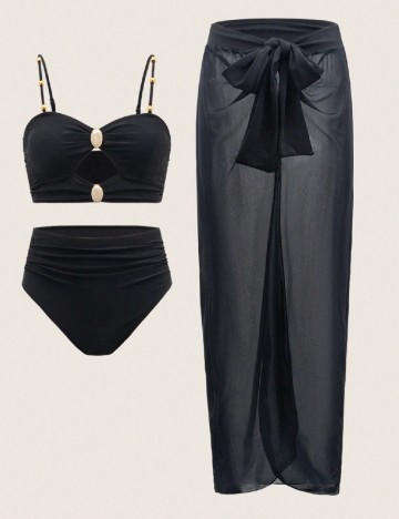 
						Costum de baie SHEIN, negru