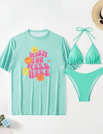 Costum de baie SHEIN, turcoaz