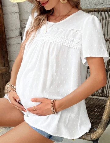 Bluza SHEIN Maternity, alb