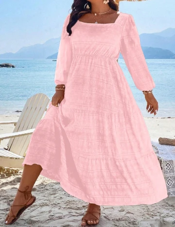 Rochie lunga SHEIN CURVE, roz