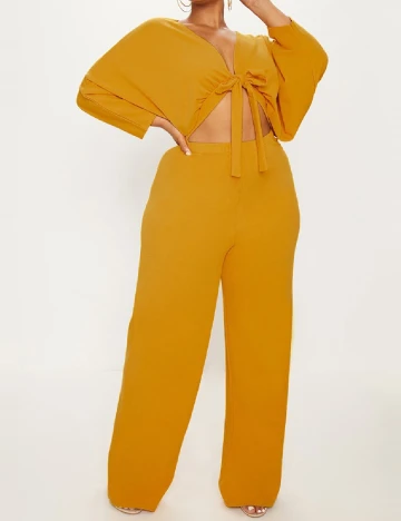 Salopeta PrettyLittleThing Plus Size, mustar