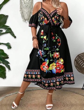 Rochie lunga SHEIN CURVE, mix culori