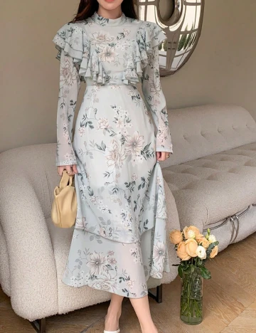 Rochie medie Dazy, floral print