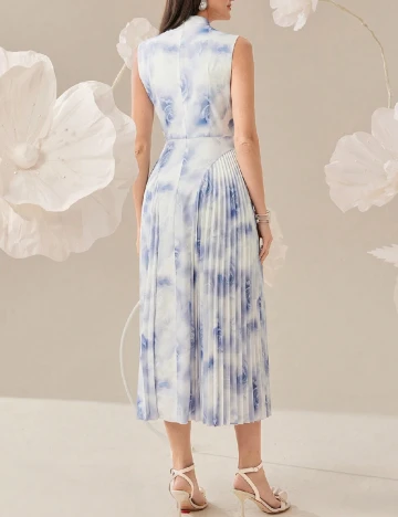 Rochie medie SHEIN, albastru/alb Albastru